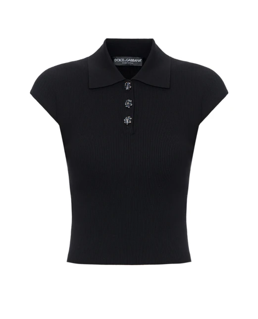 Dolce&Gabbana Поло трикотажне в рубчик - Артикул: FXZ41Z-JFMHG