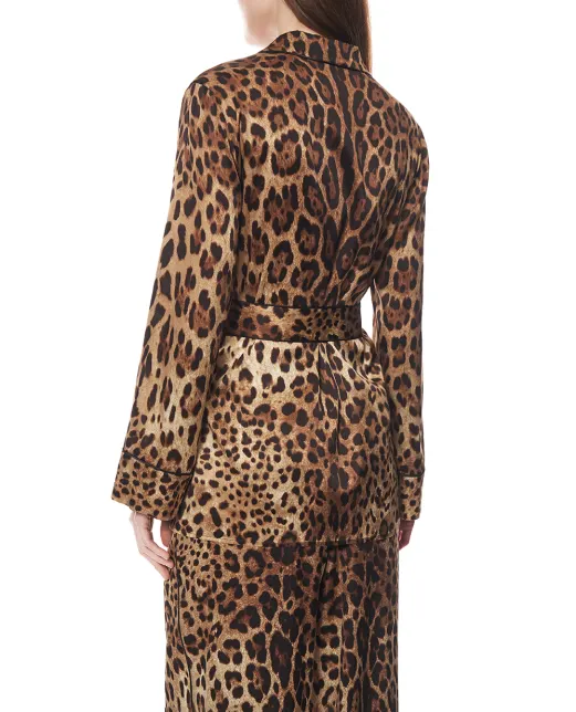 Dolce&Gabbana Пижамная рубашка из шёлка - Артикул: F5I89T-FSAXY