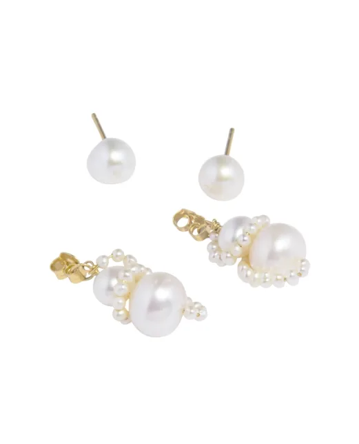Completedworks Серьги из жемчуга и переработанного золота с позолотой - Артикул: P213
