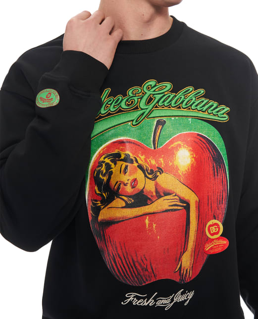 Dolce&Gabbana Свитшот с принтом и вышивкой - Артикул: G9AHSZ-G7PHG
