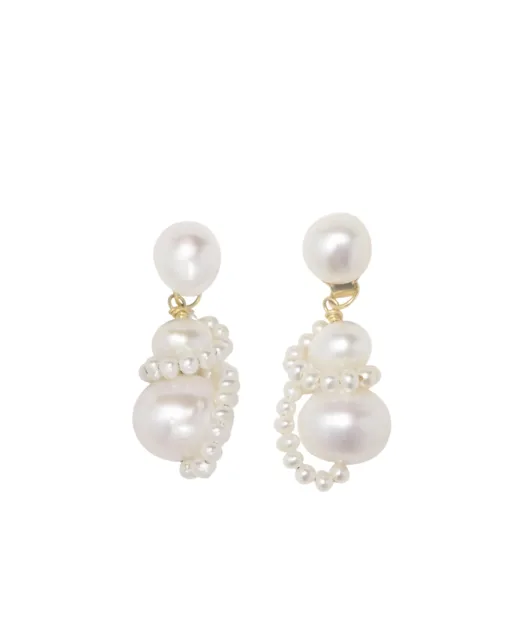 Completedworks Серьги из жемчуга и переработанного золота с позолотой - Артикул: P213