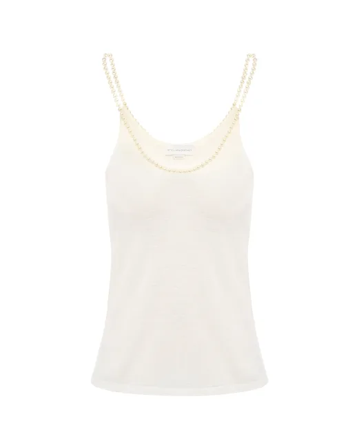 Stella McCartney Топ із перлинними бретелями - Артикул: 6J04323SQA29