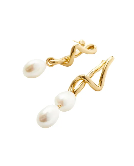 Missoma Сережки з підвіскою Molten з перлами - Артикул: MP-G-E12-WP