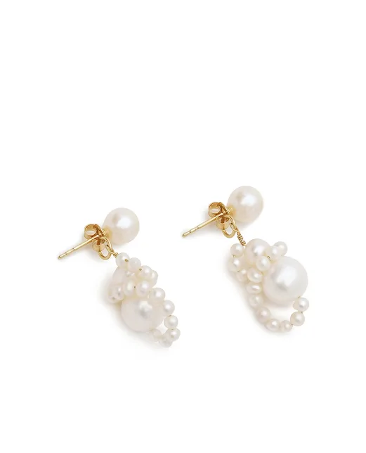 Completedworks Сережки з перлів та переробленого золота з позолотою - Артикул: P213