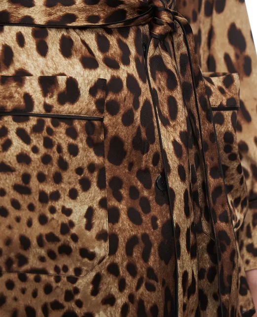 Dolce&Gabbana Пижамная рубашка из шёлка - Артикул: F5I89T-FSAXY