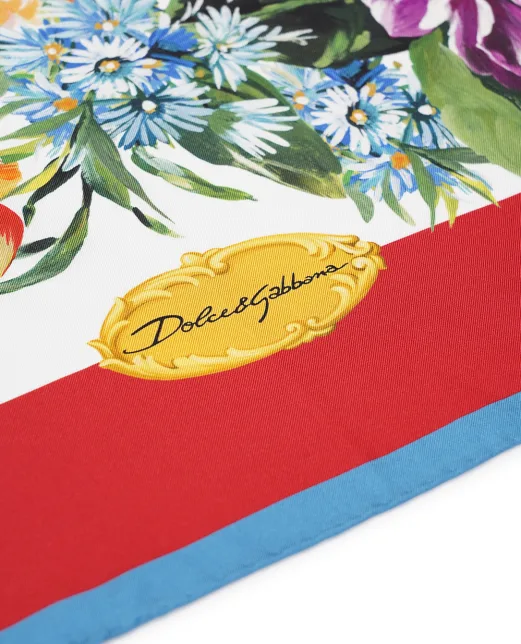 Dolce&Gabbana Хустка з шовку з квітковим принтом - Артикул: FN090R-GDC7C