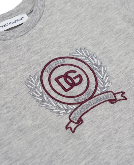 Dolce&Gabbana Детская футболка с вышивкой логотипа - Артикул: L1JTEY-G7PVA