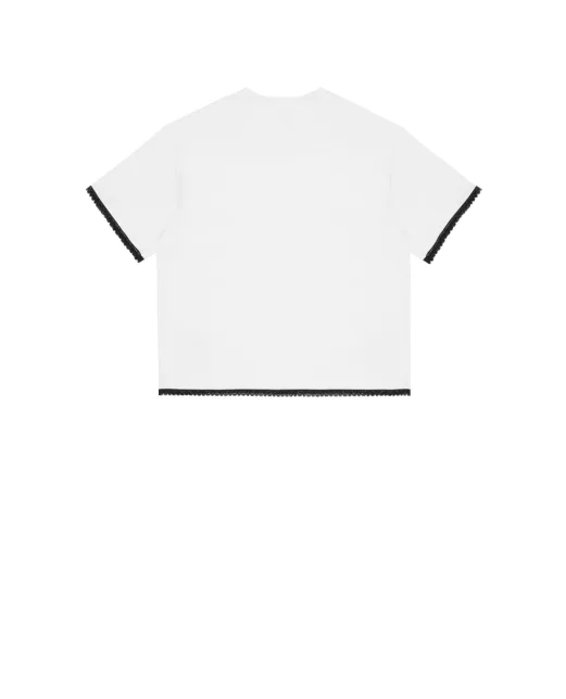 Dolce&Gabbana Детская футболка с кружевом - Артикул: L5JTQT-G7PTX-B