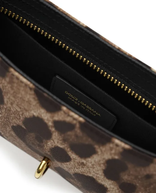 Dolce&Gabbana Сумка на плечо Lock с леопардовым принтом - Артикул: BB7891-A0007