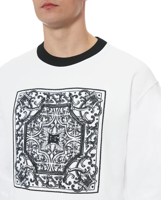 Dolce&Gabbana Світшот з вишитим візерунком «Майоліка» - Артикул: G9AHSZ-G7O9V