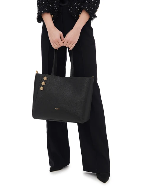 Balmain Шкіряна сумка Emblème Shopping - Артикул: DN1FE836LGSR