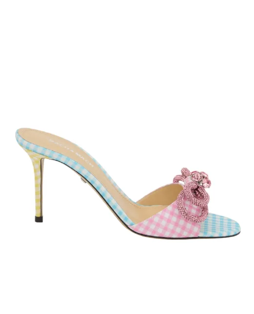 Mach&Mach Мюли в клетку Double Bow 85 - Артикул: SS26-S0790-85-VIC-C18