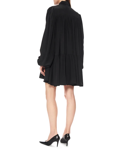 Saint Laurent Шелковое платье Lavallière - Артикул: 832871-Y7K76