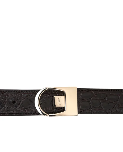 Saint Laurent Двосторонній шкіряний ремінь - Артикул: 828728-AAEX8
