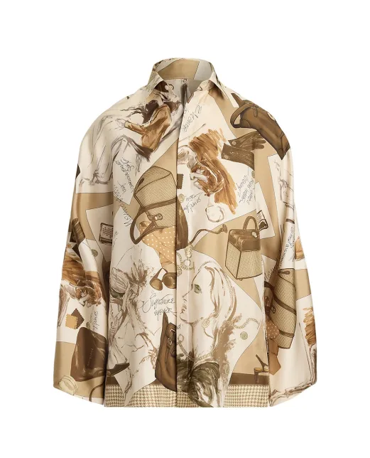 Ralph Lauren Collection Блуза з шовку з принтом Karen Diary - Артикул: 290P00352001