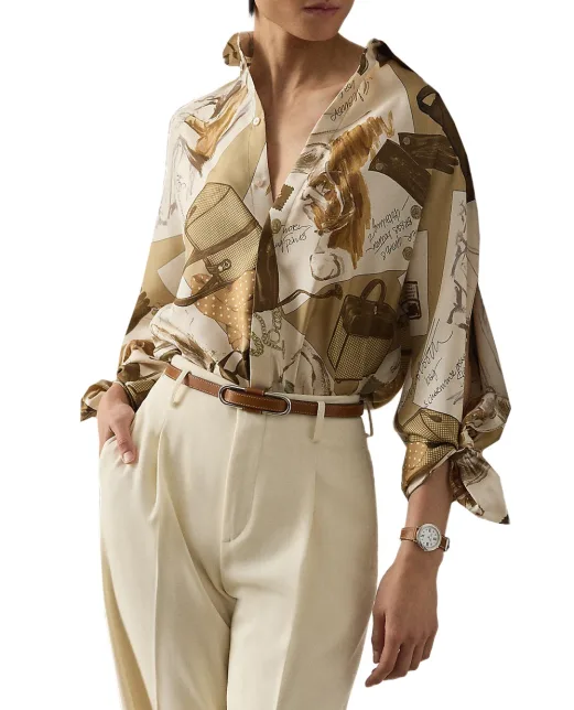 Ralph Lauren Collection Блуза з шовку з принтом Karen Diary - Артикул: 290P00352001