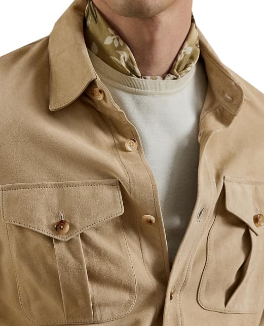 Ralph Lauren Purple Label Замшевая рубашка - Артикул: 790654923034