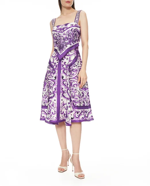 Dolce&Gabbana Сукня з шовку з принтом - Артикул: F6TZBT-HI1T1