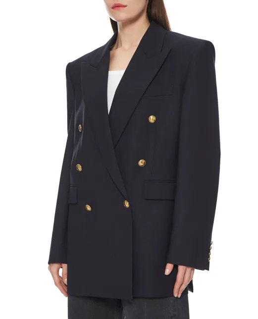 Saint Laurent Двобортний жакет із вовни - Артикул: 834867-Y5K32