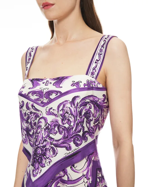 Dolce&Gabbana Сукня з шовку з принтом - Артикул: F6TZBT-HI1T1