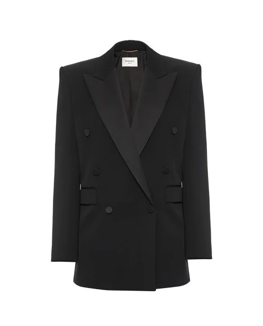 Saint Laurent Двобортний жакет із вовни - Артикул: 828008-Y7E63