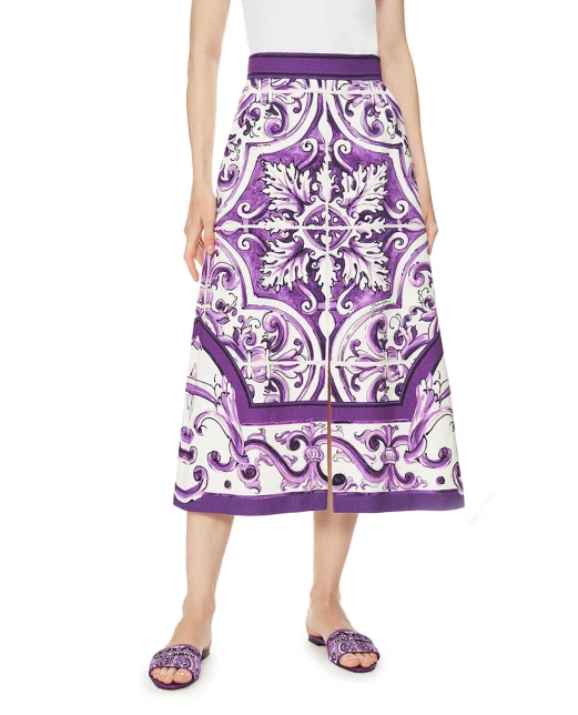 Dolce&Gabbana Спідниця з принтом майоліки - Артикул: F4CM1T-FP9AK