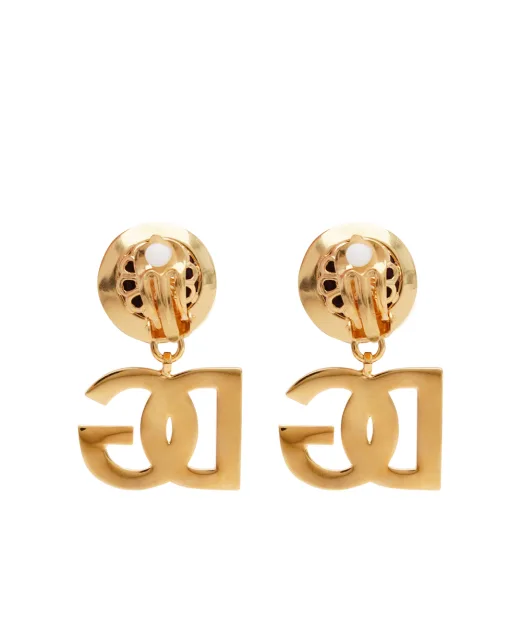 Dolce&Gabbana Сережки-кліпси з логотипом - Артикул: WER6M1-W1111