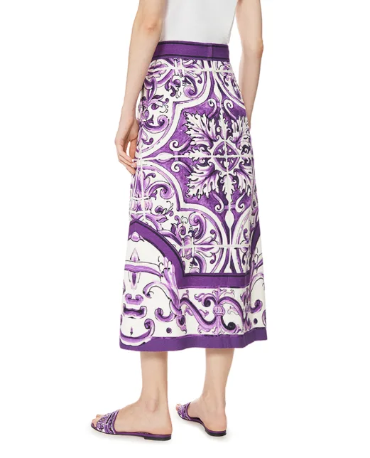 Dolce&Gabbana Спідниця з принтом майоліки - Артикул: F4CM1T-FP9AK