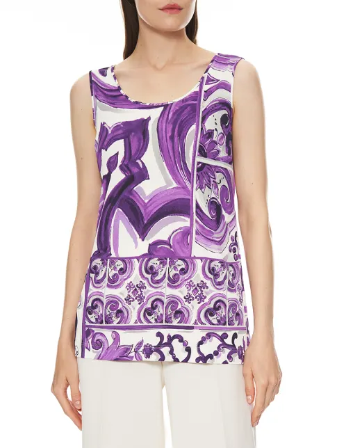 Dolce&Gabbana Топ з принтом майоліки - Артикул: F7AV2T-FS8C0