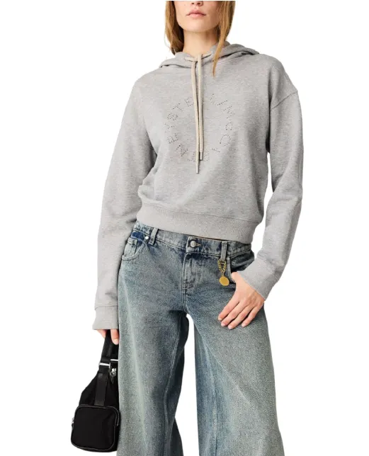 Stella McCartney Толстовка укороченная с вышитым логотипом - Артикул: 6J04343SQA25