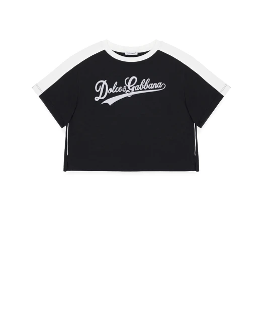 Dolce&Gabbana Детская футболка с принтом - Артикул: L5JTQG-G7PWI-B