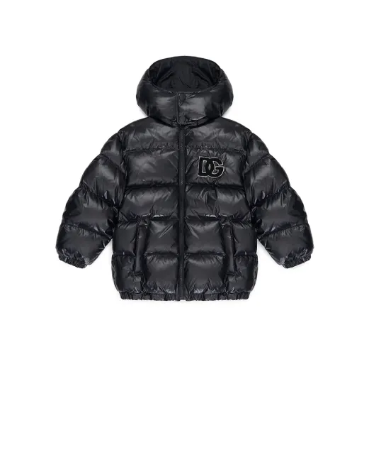 Dolce&Gabbana Дитячий пуховик з монограмою логотипу - Артикул: L4JB6F-G7PK1-S