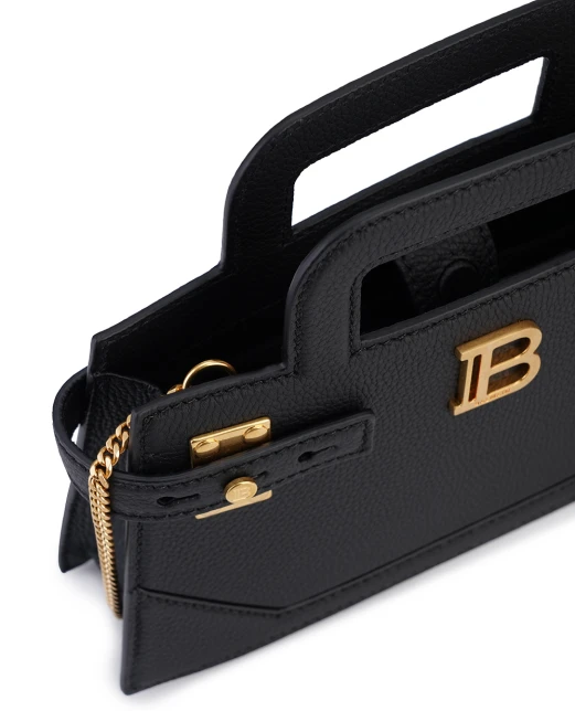 Balmain Шкіряна сумка B-Buzz Top Handle Small - Артикул: DN0KJ931LPOS