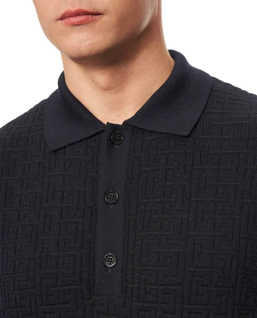 Balmain Рубашка-поло Balmain Monogram - Артикул: GH1GB044KI03