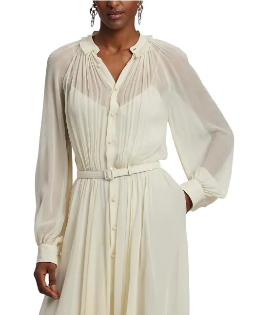 Ralph Lauren Collection Сукня Grantly Crinkle з шовку - Артикул: 290P00343001