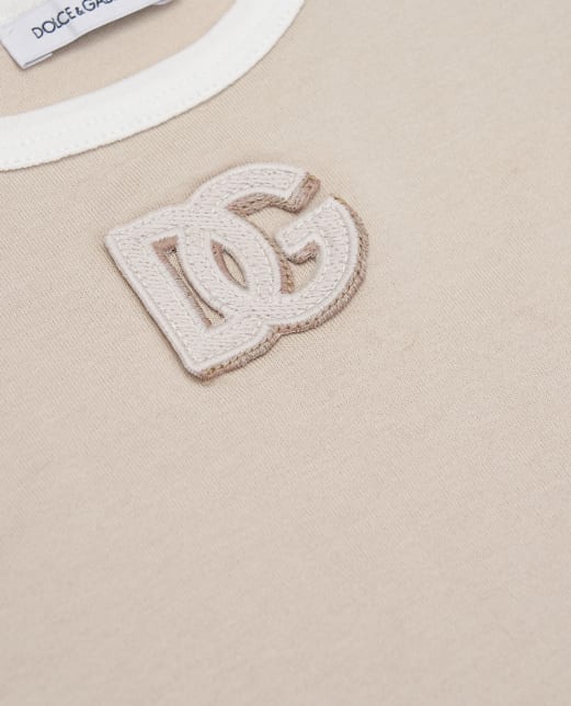 Dolce&Gabbana Дитяча футболка з вишитою аплікацією - Артикул: L4JTJN-G7PRI-B