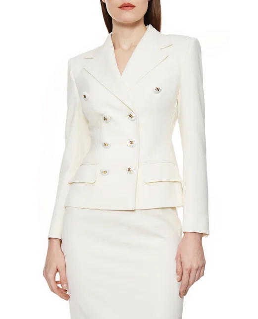 Dolce&Gabbana Двубортный твидовый пиджак из шерсти - Артикул: F27ACT-FUBGC