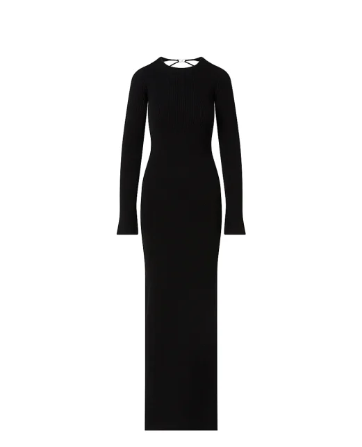 Mach&Mach Платье макси с открытой спиной - Артикул: PF25-KD150-KNT-BLK