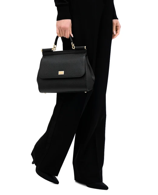 Dolce&Gabbana Кожаная сумка Sicily Large - Артикул: BB6002-B1001