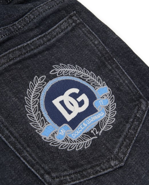 Dolce&Gabbana Детские джинсы с вышивкой логотипа - Артикул: L42F85-LDD39-B