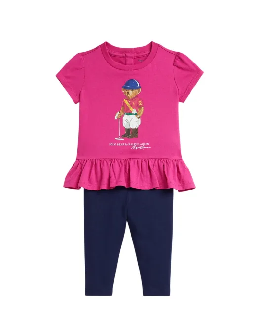 Polo Ralph Lauren Детский комплект из хлопковой футболки и леггинсов Polo Bear - Артикул: 310A98934001