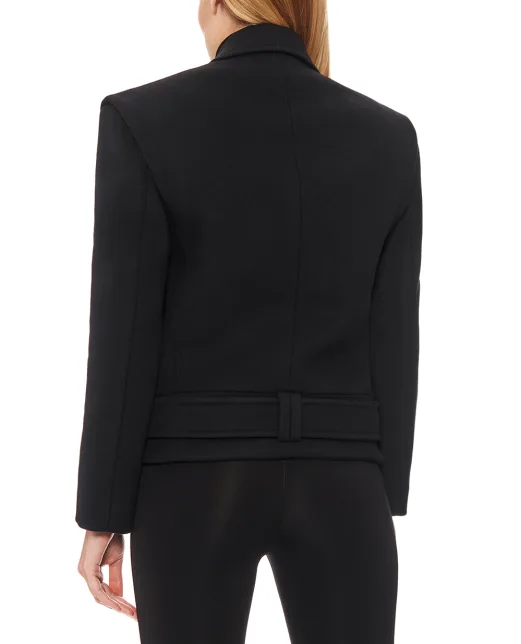 Balmain Двобортне вкорочене пальто із вовни - Артикул: FF1UA095WD10