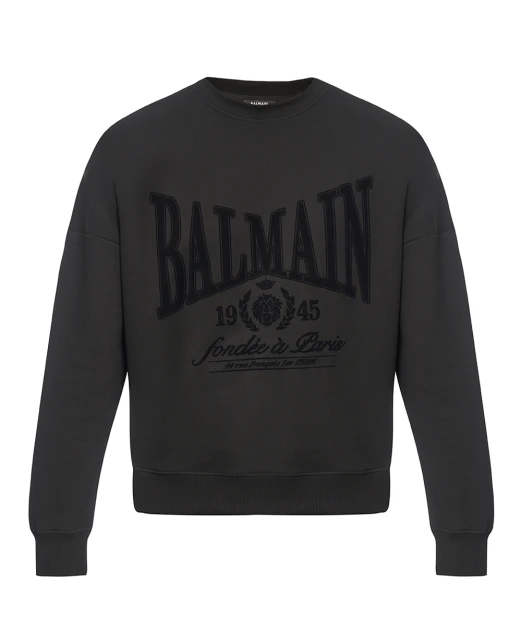 Balmain Світшот із оксамитовим логотипом - Артикул: GH1JS191GF46