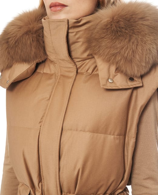 Yves Salomon Жилет із вовни та шовку з хутром лисиці - Артикул: 26WAG01472WO2W