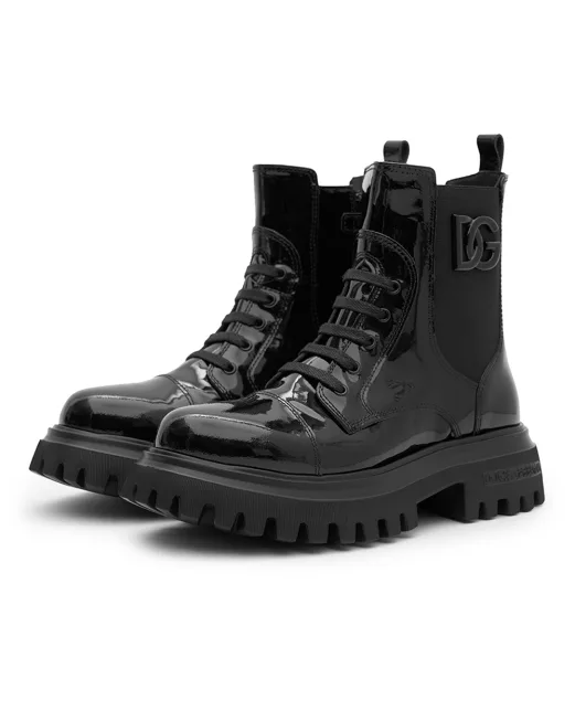 Dolce&Gabbana Дитячі шкіряні лаковані ботильйони - Артикул: D11360-A9A81-L