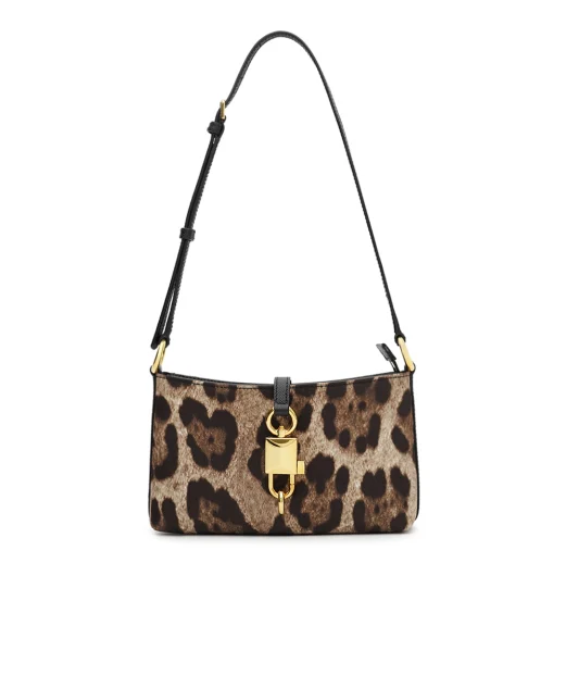 Dolce&Gabbana Сумка на плечо Lock с леопардовым принтом - Артикул: BB7891-A0007
