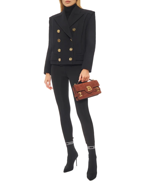 Balmain Сумка B-Buzz Shoulder 24 із замші - Артикул: FN0DA828LCRA