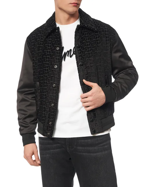 Balmain Бархатная куртка-бомбер - Артикул: GH1TFA73MI21