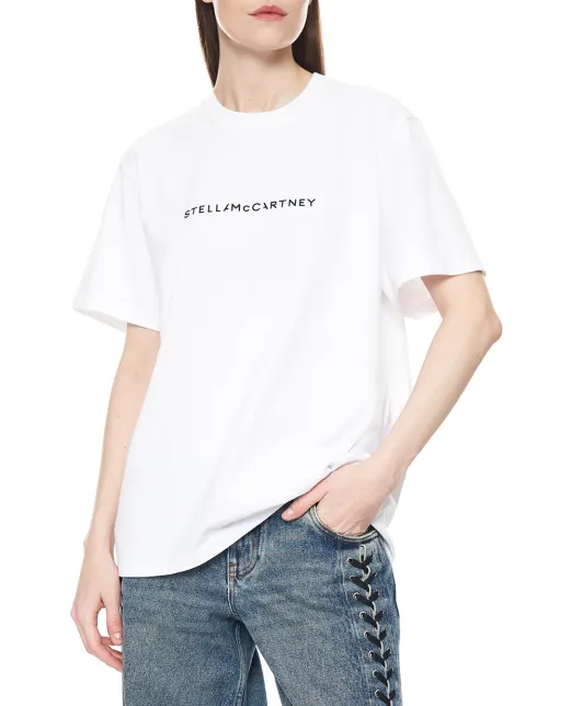 Stella McCartney Футболка оверсайз с логотипом - Артикул: 6J01583SPY48