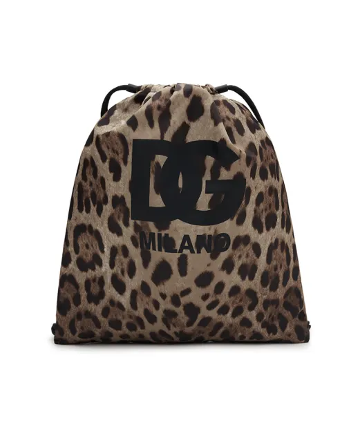 Dolce&Gabbana Детский рюкзак с леопардовым принтом - Артикул: EB0132-AZ600